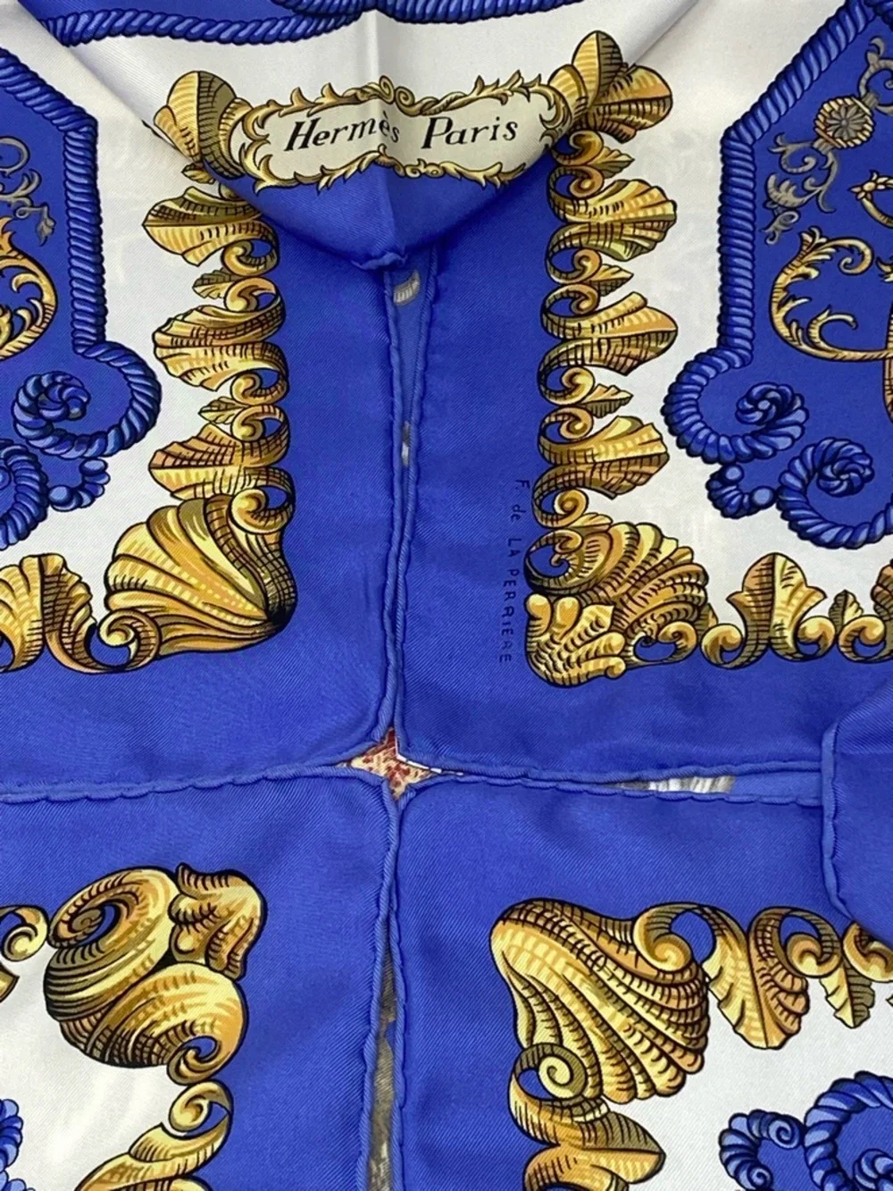 Hermes Silk Scarf Ludovicus Magnus Carre 90 Louis XIV F. de la Perriere - Picture 9 of 16